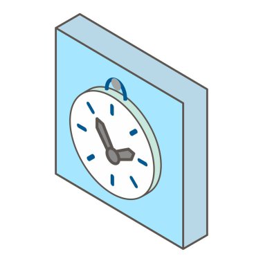 Eski saat simgesi. Web için eski saat vektör simgesinin Isometric çizimi