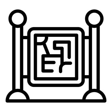 Demiryolu haritası simgesi. Beyaz arkaplanda izole edilmiş web tasarımı için özet demiryolu haritası vektör simgesi