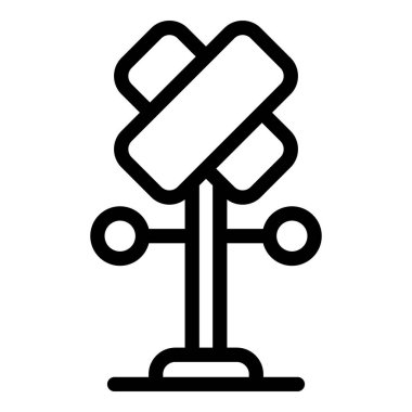 Bariyer barikat simgesi. Beyaz arkaplanda izole edilmiş web tasarımı için bariyer vektör simgesi taslağı