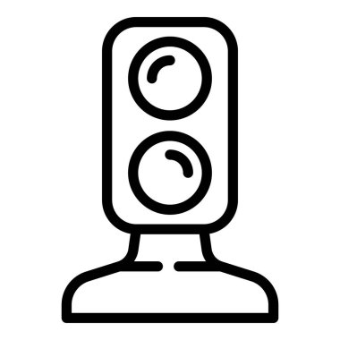 Tren trafik ışıkları ikonu. Beyaz arkaplanda izole edilmiş web tasarımı için ana hat tren trafik ışıkları vektör simgesi