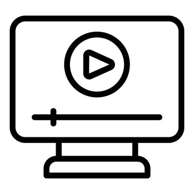 Video simgesini görüntüle. Beyaz arkaplanda izole edilmiş web tasarımı için görüntü izleyici ikonu