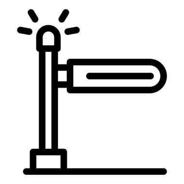 Demiryolu ikonundan sinyal geçiyor. Beyaz arkaplanda izole edilmiş web tasarımı için demiryolu vektör simgesinden geçen hat sinyali