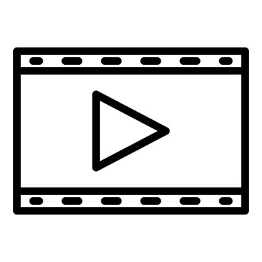 Klip film ikonu. Beyaz arkaplanda izole edilmiş web tasarımı için ana klip film vektör simgesi