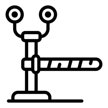 Tramvay bariyeri ikonu. Beyaz arkaplanda izole edilmiş web tasarımı için ana tramvay bariyer vektör simgesi