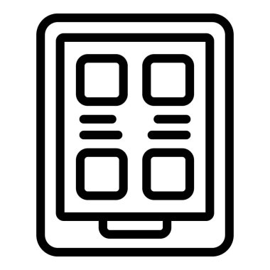 Çevrimiçi kütüphane simgesi. Beyaz arkaplanda izole edilmiş web tasarımı için çevrimiçi kütüphane vektörü simgesi