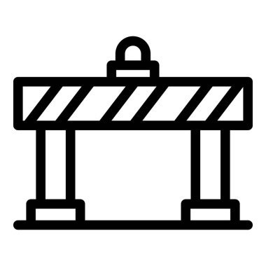 Yol bariyeri simgesi. Beyaz arkaplanda izole edilmiş web tasarımı için ana yol bariyer geçit vektör simgesi