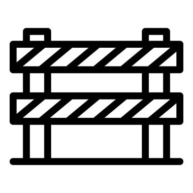 Barikat simgesi. Beyaz arkaplanda izole edilmiş web tasarımı için ana yol engelleme vektör simgesi