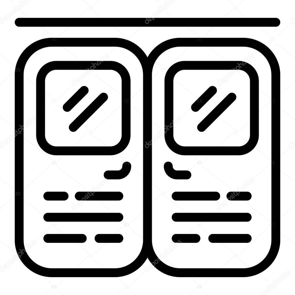 Railway doors icon. Outline railway doors vector icon for web design isolated on white background