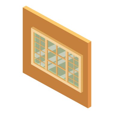 Kapalı pencere simgesi. Web için kapalı pencere vektör simgesinin Isometric illüstrasyonu