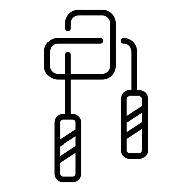 İp atlama ikonu. Beyaz arkaplanda izole edilmiş web tasarımı için ana hatlı ip vektör simgesi