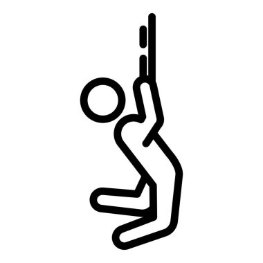 Dikkatsiz sıçrayış ikonu. Beyaz arkaplanda izole edilmiş web tasarımı için özensiz atlama vektörü simgesi