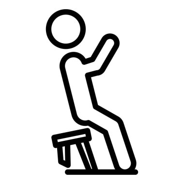 Dikkatsiz sandalye ikonu. Beyaz arkaplanda izole edilmiş web tasarımı için özensiz kişi sandalye vektör simgesi