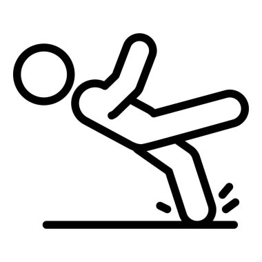 Kaza kişisi simgesi. Beyaz arkaplanda izole edilmiş web tasarımı için ana hatlı kaza kişi vektör simgesi