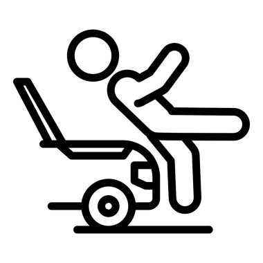 Travma araba kazası ikonu. Beyaz arkaplanda izole edilmiş web tasarımı için ana hatlı travma araba kazası vektör simgesi