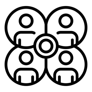 Servis hedef kitle simgesi. Beyaz arkaplanda izole edilmiş web tasarımı için özet servis hedef kitle ikonu