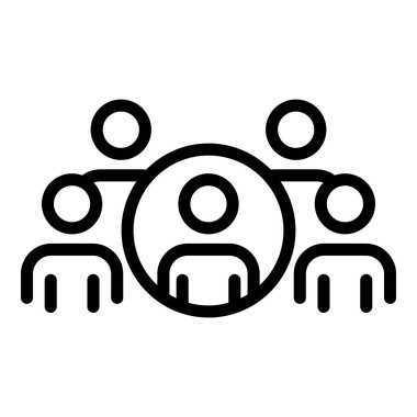 Grup hedef kitle simgesi. Beyaz arkaplanda izole edilmiş web tasarımı için ana grup hedef izleyici vektör simgesi