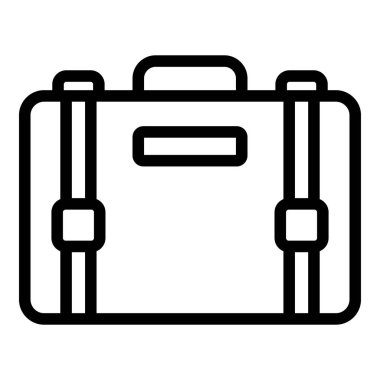 Havaalanı çanta ikonu. Beyaz arkaplanda izole edilmiş web tasarımı için ana havaalanı valiz vektör simgesi