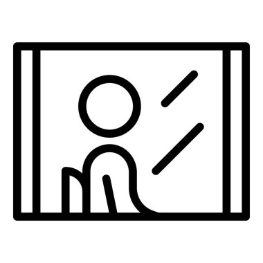 Pencere yolcusu simgesi. Beyaz arkaplanda izole edilmiş web tasarımı için ana pencere vektör simgesi