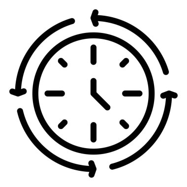 Zaman yönetimi simgesi. Beyaz arkaplanda izole edilmiş web tasarımı için özet zaman yönetimi vektörü simgesi