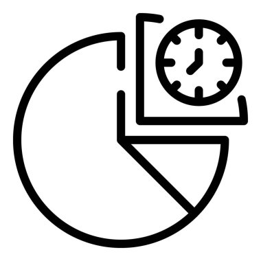 Pasta çizelgesi yönetim simgesi. Beyaz arkaplanda izole edilmiş web tasarımı için özet pasta grafiği zaman yönetimi vektör simgesi