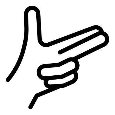 El hareketi bang bang ikonu. Beyaz arkaplanda izole edilmiş web tasarımı için El işareti bang vektör simgesi