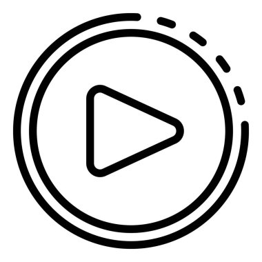 Arayüz simgesini oynat. Beyaz arkaplanda izole edilmiş web tasarımı için ana hat Oynatma düğmesi arayüzü vektör simgesi