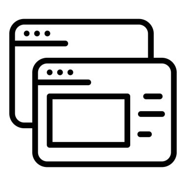 Web arayüz simgesi. Beyaz arkaplanda izole edilmiş web tasarımı için Web çevrimiçi arayüz vektör simgesi