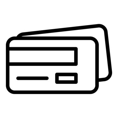 Kredi kartı arayüz simgesi. Beyaz arkaplanda izole edilmiş web tasarımı için özet kredi kartı arayüzü vektör simgesi