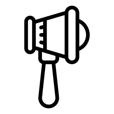 Optometri megafon simgesi. Beyaz arkaplanda izole edilmiş web tasarımı için Optometri megafon vektör simgesi taslağı