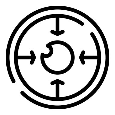 Göz düzeltme ikonuna odaklan. Beyaz arkaplanda izole edilmiş web tasarımı için Ana Odaklama göz düzeltme vektör simgesi