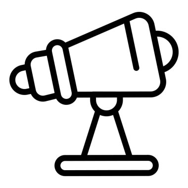 Teleskop simgesi. Beyaz arkaplanda izole edilmiş web tasarımı için Teleskop vektör simgesi taslağı