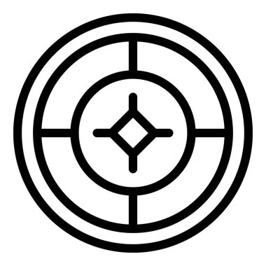 Reticle bilgisayar simgesi. Beyaz arkaplanda izole edilmiş web tasarımı için özet reticle bilgisayar vektör simgesi