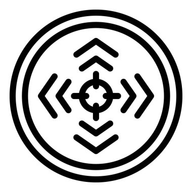 Hedef reçel simgesi. Beyaz arkaplanda izole edilmiş web tasarımı için ana hedef reticle vektör simgesi