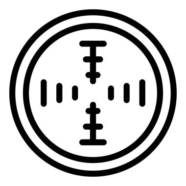 Teleskopik odak simgesi. Beyaz arkaplanda izole edilmiş web tasarımı için özet teleskopik odak vektörü simgesi