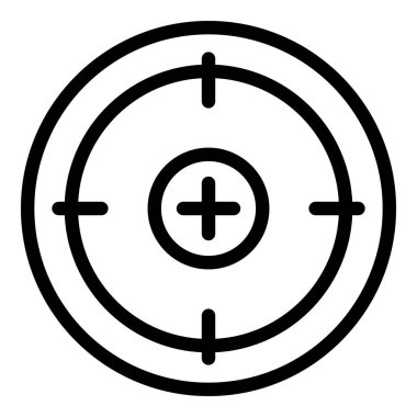 Optik görüş ikonu. Beyaz arkaplanda izole edilmiş web tasarımı için ana optik çapraz görüş vektör simgesi