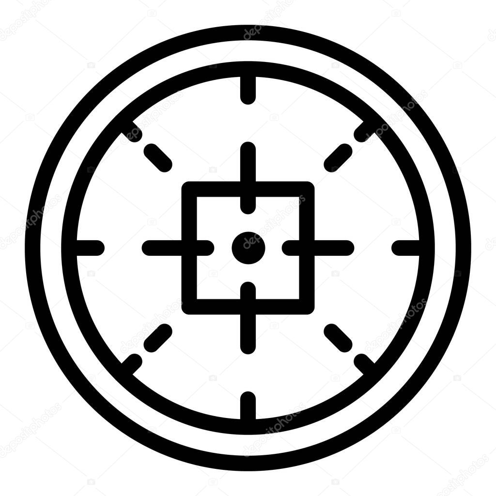 Target sight icon. Outline target sight vector icon for web design isolated on white background