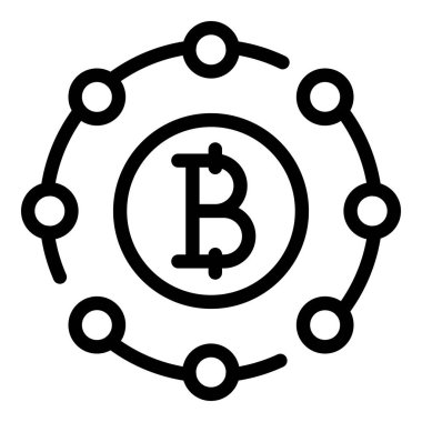 Blockchain şema simgesi. Beyaz arkaplanda izole edilmiş web tasarımı için özet Blockchain şema vektör simgesi