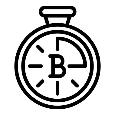 Blockchain kronometre simgesi. Beyaz arkaplanda izole edilmiş web tasarımı için özet Blockchain kronometre vektör simgesi