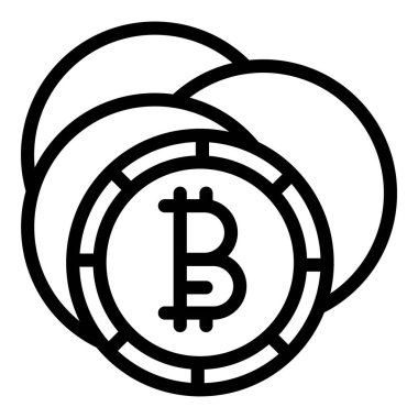 Bozuk para engelleme simgesi. Beyaz arkaplanda izole edilmiş web tasarımı için özet Blockchain sikkeleri vektör simgesi