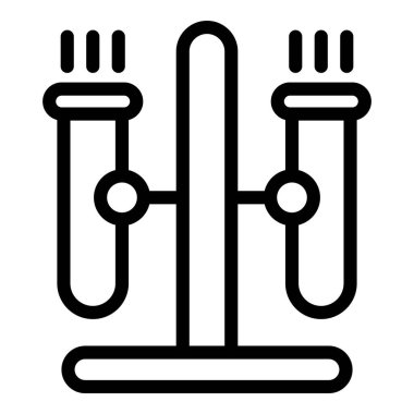 Test tüpü simgesi. Beyaz arkaplanda izole edilmiş web tasarımı için test tüp stand vektör simgesi