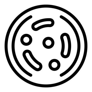 Bilim petri kabı ikonu. Beyaz arkaplanda izole edilmiş web tasarımı için temel bilim petri kabı vektör simgesi