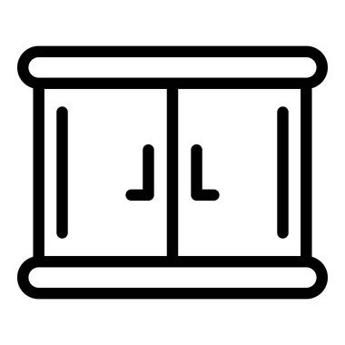 Ahşap mutfak dolabı ikonu. Beyaz arkaplanda izole edilmiş web tasarımı için ahşap mutfak vektör simgesi