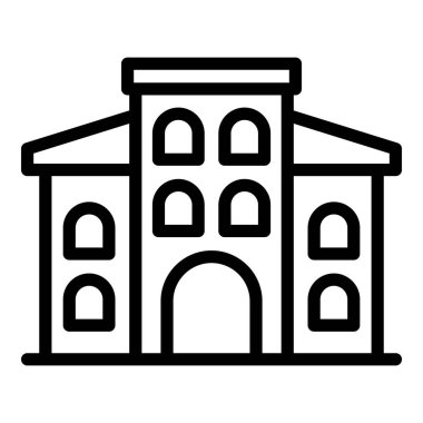 Üniversite kampüsü ikonu. Beyaz arkaplanda izole edilmiş web tasarımı için Üniversite kampüs ikonu