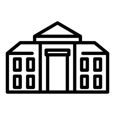 Akademik kampüs ikonu. Beyaz arkaplanda izole edilmiş web tasarımı için Akademik Kampüs ikonu ana hatları