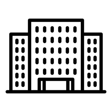 Mimari kampüs ikonu. Beyaz arkaplanda izole edilmiş web tasarımı için ana hatlı kampüs vektör simgesi