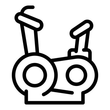 Egzersiz bisikleti ikonu. Beyaz arkaplanda izole edilmiş web tasarımı için özet bisiklet vektör ikonu