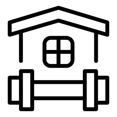 Ev aletleri ikonu. Beyaz arkaplanda izole edilmiş web tasarımı için ev yapımı spor aletleri vektör simgesi