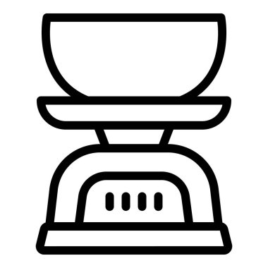 Mutfak pulları ikonu. Beyaz arkaplanda izole edilmiş web tasarımı için Mutfak Ölçekleri vektör simgesi