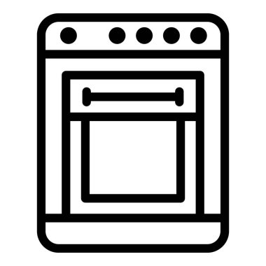 Gaz sobası ikonu. Beyaz arkaplanda izole edilmiş web tasarımı için ana gaz soba vektör simgesi