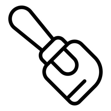 Kurabiye kürek ikonu. Beyaz arkaplanda izole edilmiş web tasarımı için Cookie kürek vektör simgesi ana hatları